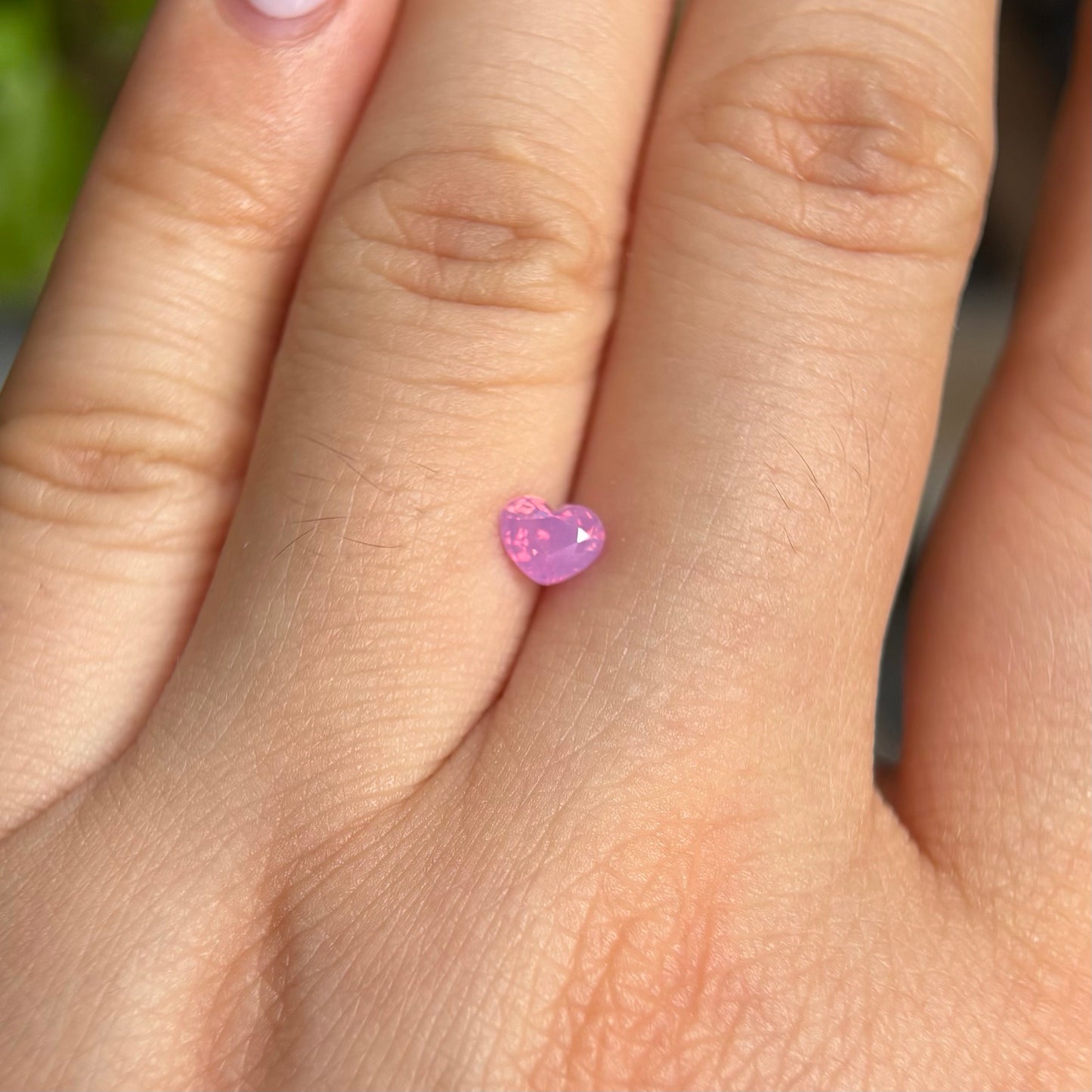 0.58ct Natural Pink Milky Sapphire Vietnam. Heart Shape. No Treatment.