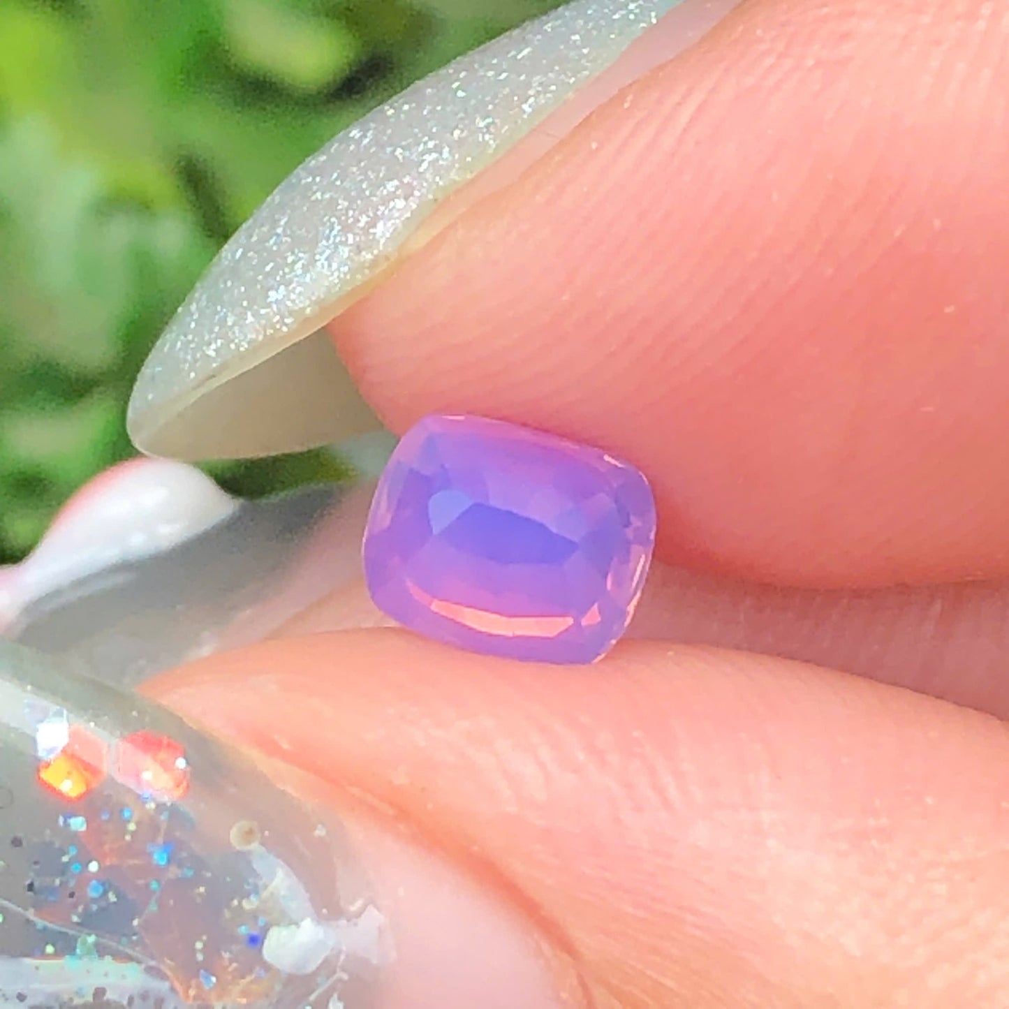 0,68ct Natural Pinkish Purple Milky Sapphire Vietnam. Cushion Shape. No Treatment Milky Sapphire Luc Yen. (Copy)
