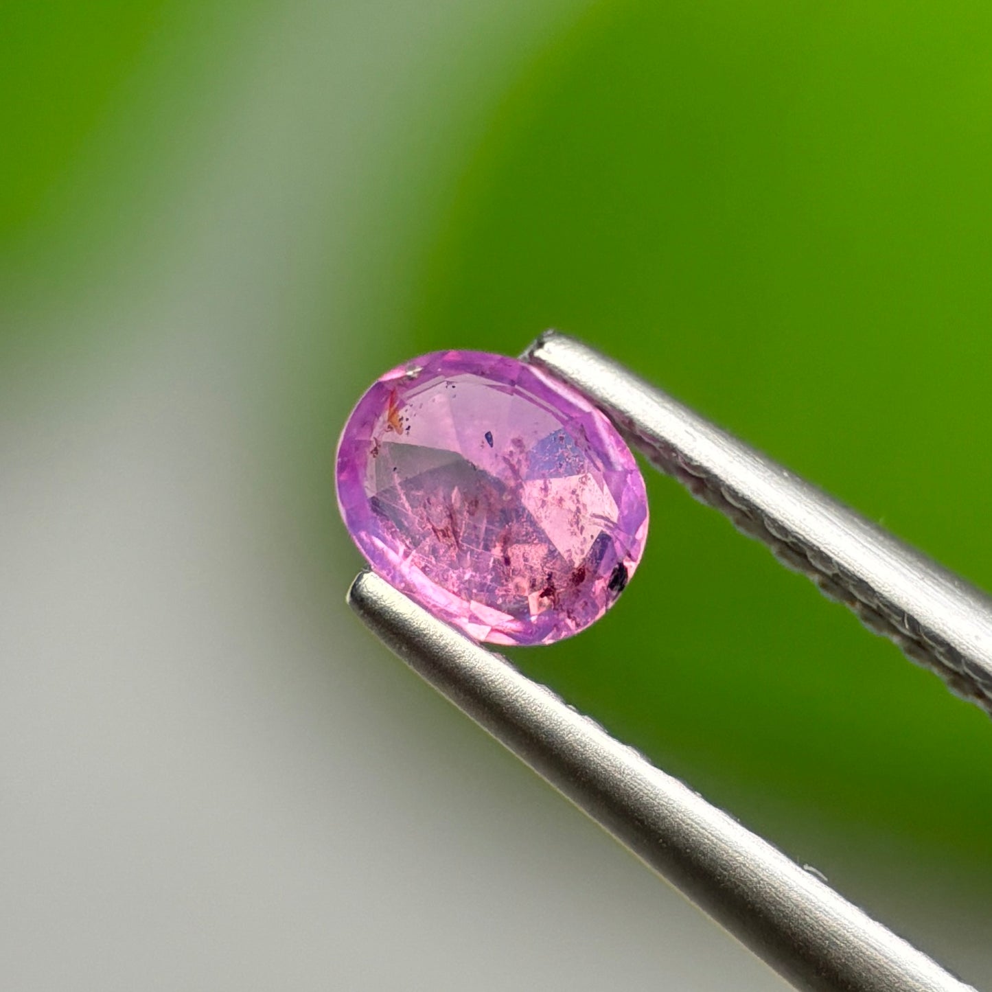 0.56 ct Natural Purplish Pink Milky Sapphire Vietnam. Oval Shape. Unheat.