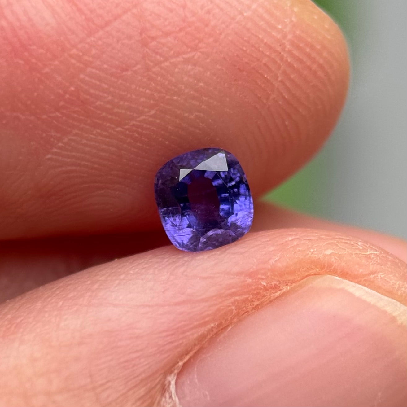 0.58 ct Natural Purple Sapphire Vietnam. Cushion Shape. No Treatment.