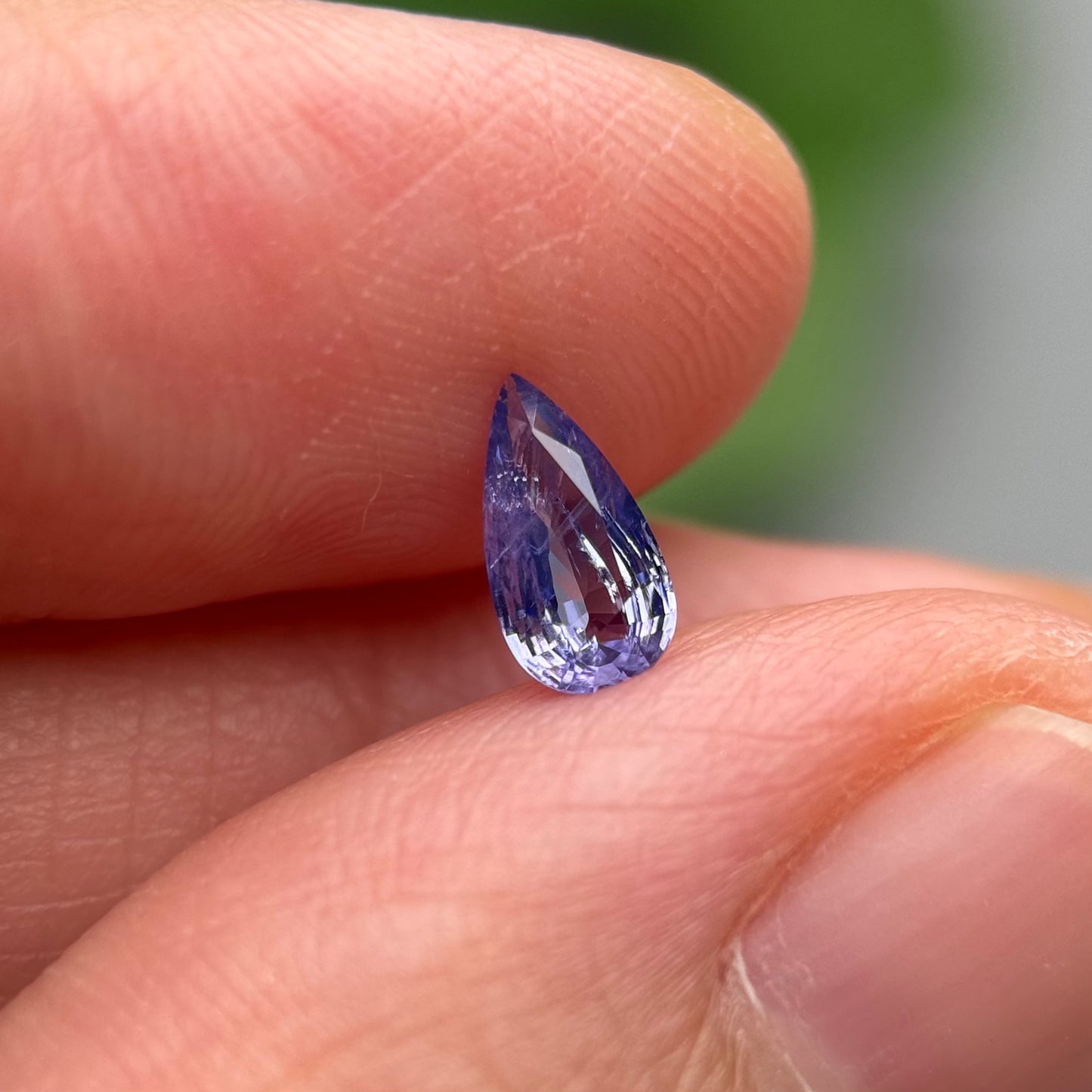 0.58 ct Natural Blue Milky Sapphire Vietnam. Pear Shape. No Treatment.
