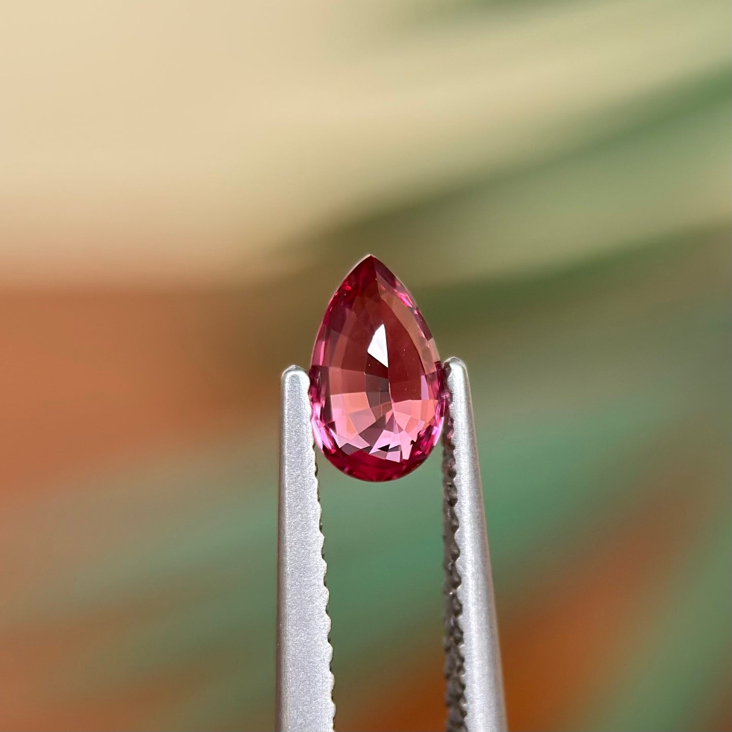 0.60 ct Natural Red Spinel Vietnam. Pear Shape. No Treatment.