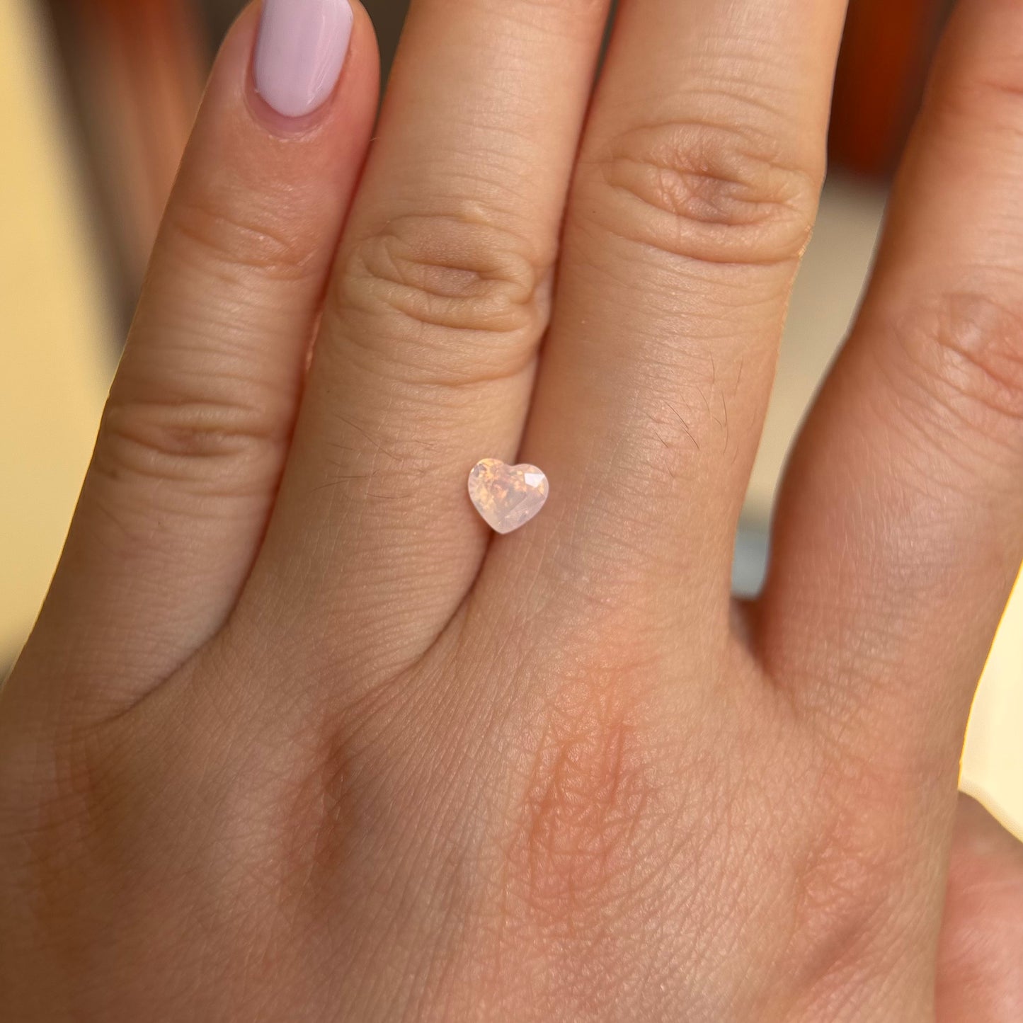 1.0ct Natural White Milky Sapphire Vietnam. Heart Shape. No Treatment.