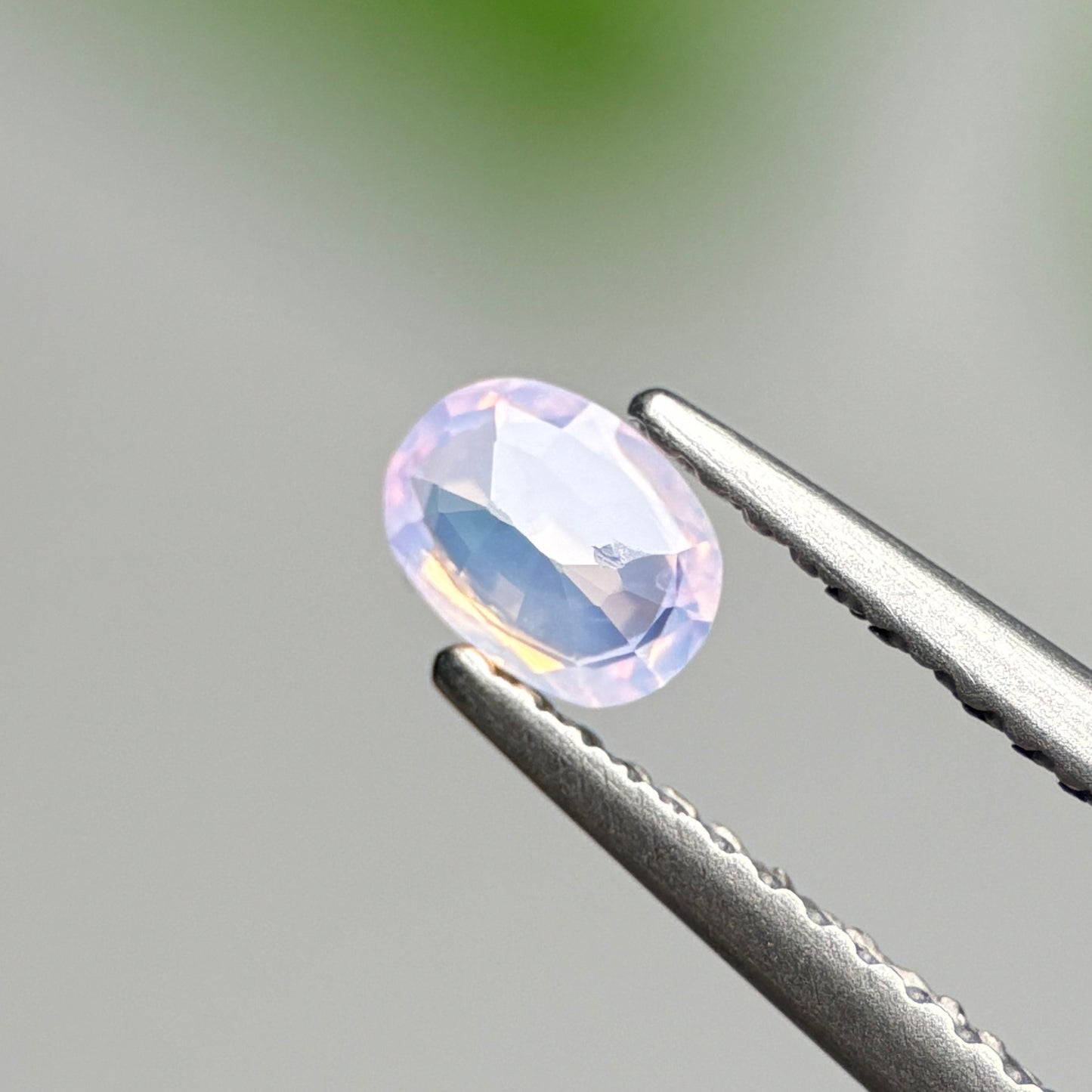 0.38 ct Natural Pinkish White Milky Sapphire Vietnam. Cushion Shape.