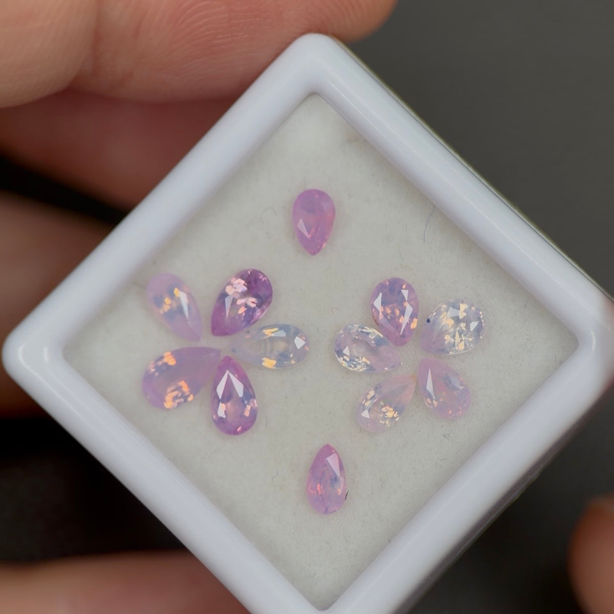 2.62ct/12pcs Natural Milky Sapphire Vietnam. Pear Shape. No Treatment Milky Sapphire Luc Yen