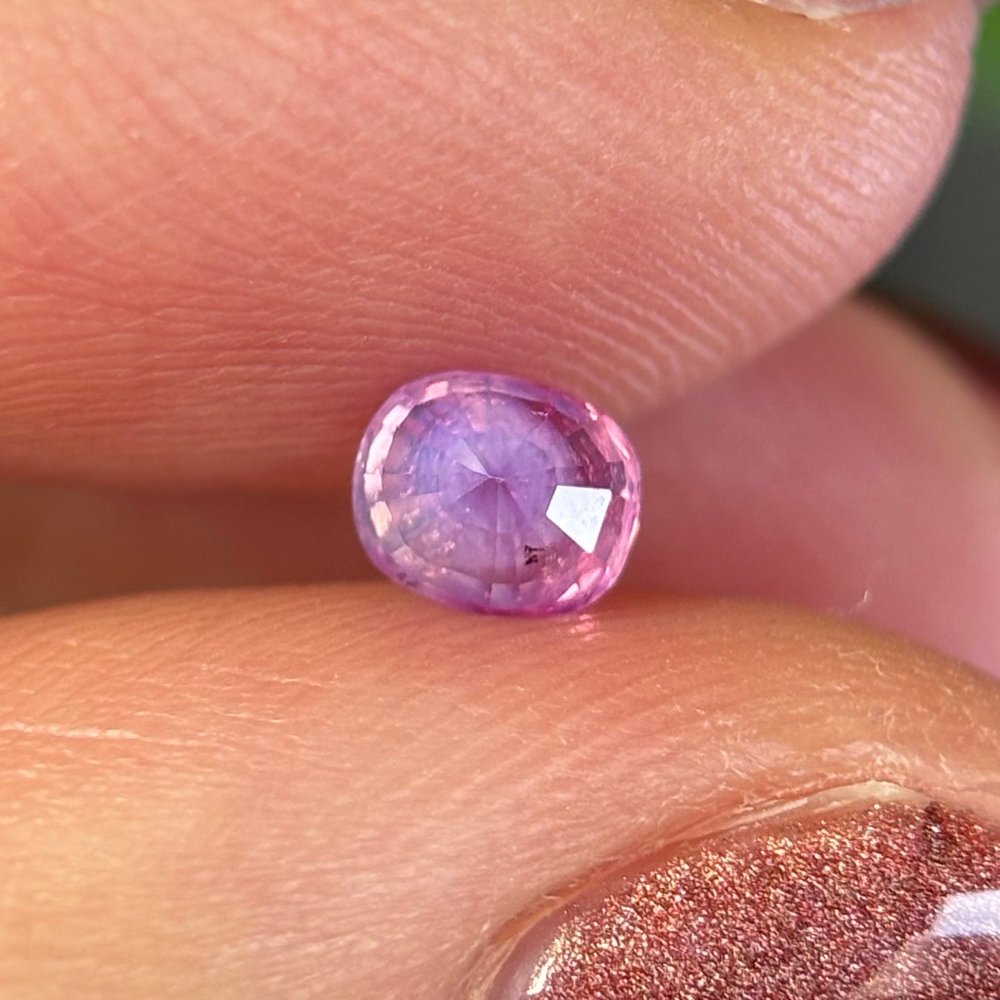 0.56 ct Natural Purple Milky Sapphire Vietnam. Cushion Shape. No Treatment.