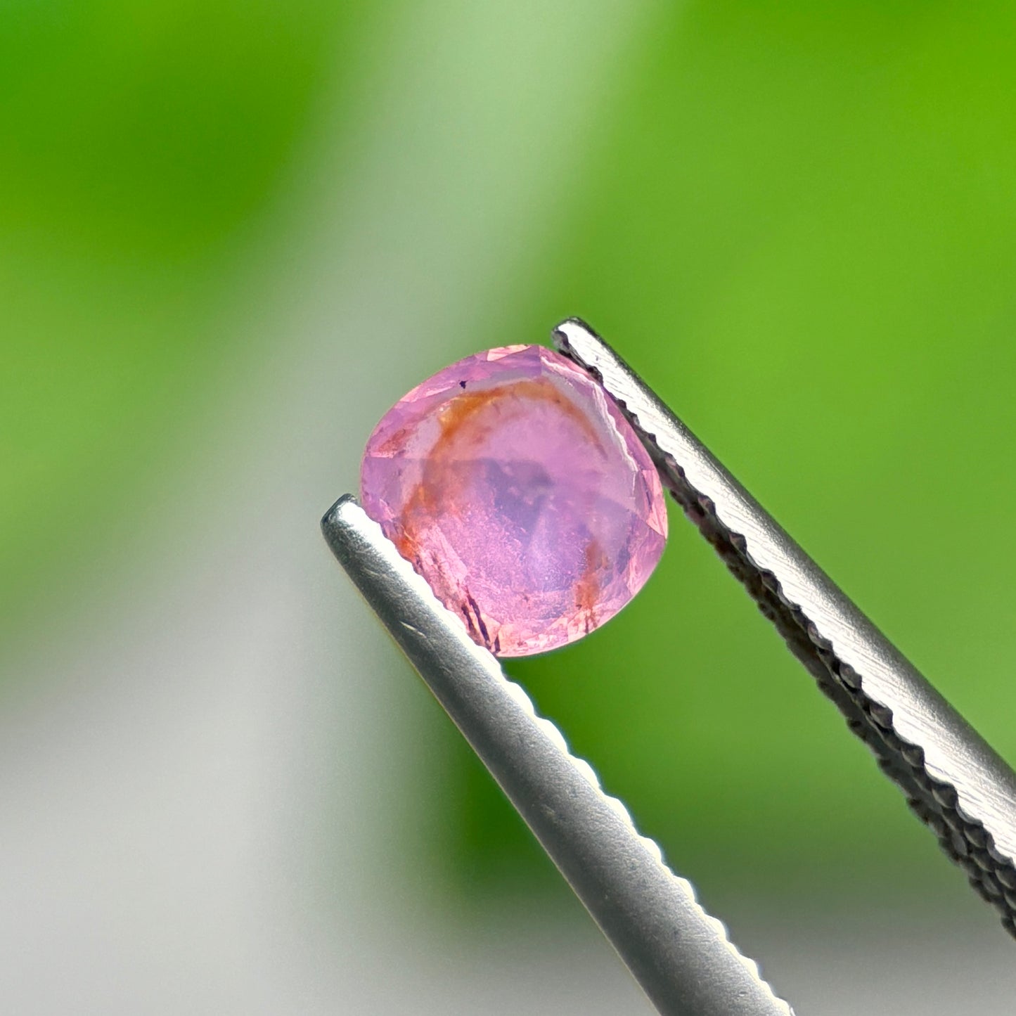 0,82ct Natural Pink Milky Sapphire Vietnam. Cushion Shape. No Treatment Milky Sapphire Luc Yen.