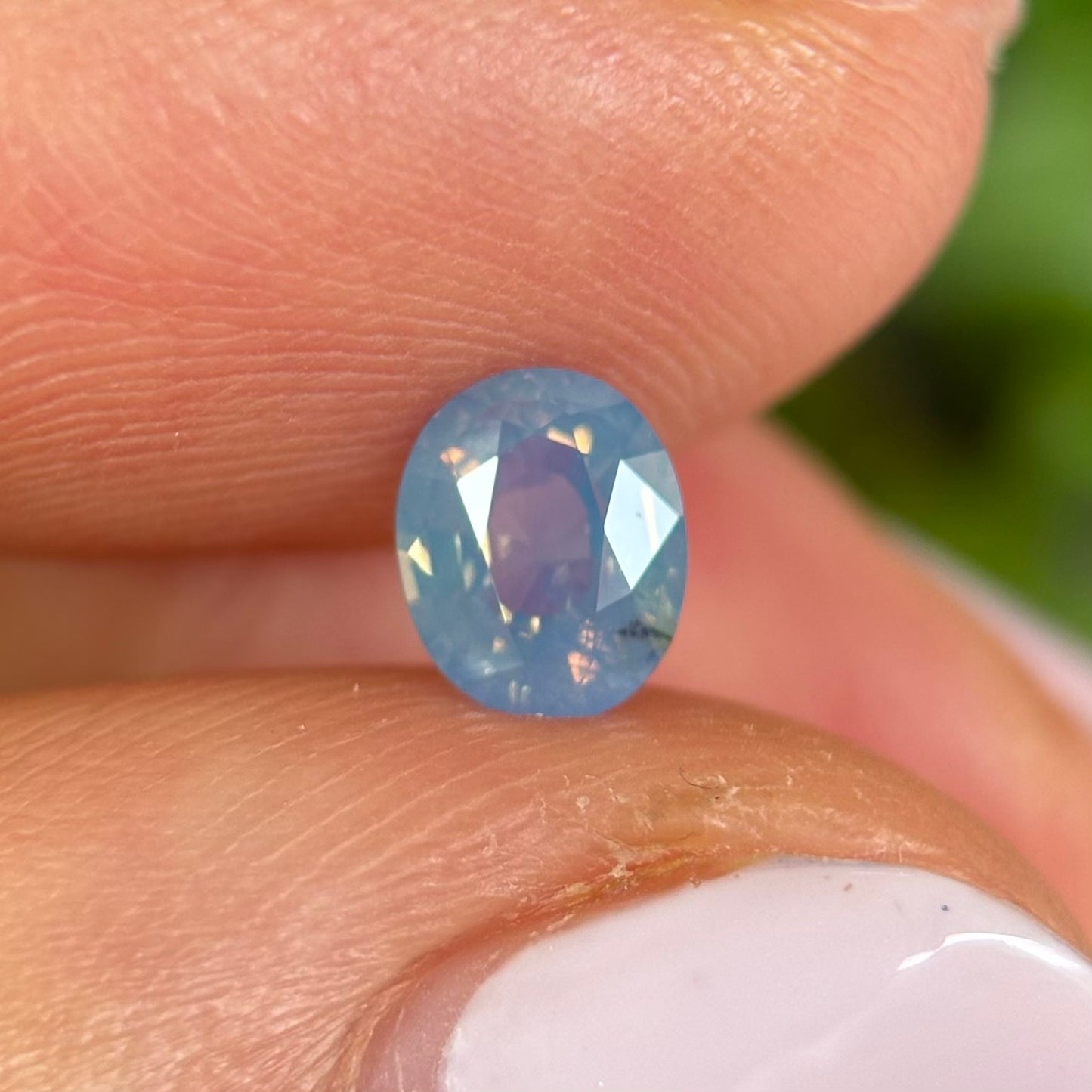 0.66ct Natural Blue Milky Sapphire Vietnam. Oval Shape. No Treatment.