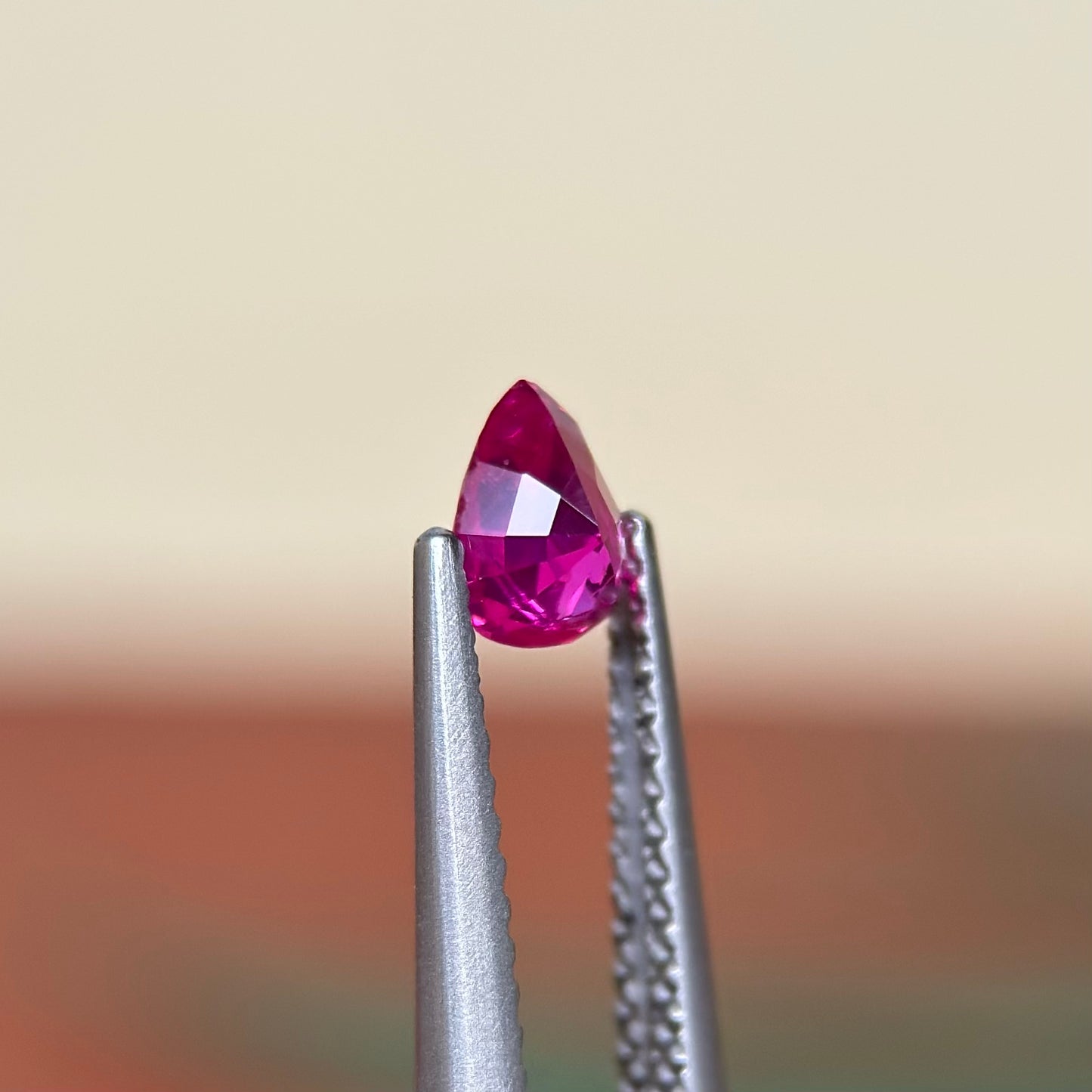 0.54 ct Natural Ruby Viet Nam. Pear Shape. No treatment.