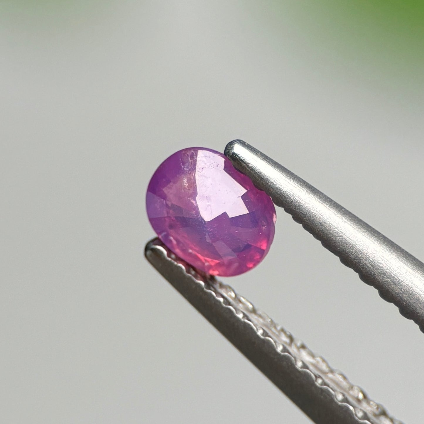 0.37 ct Natural Pinkish Purple Milky Sapphire Vietnam. Cushion Shape.