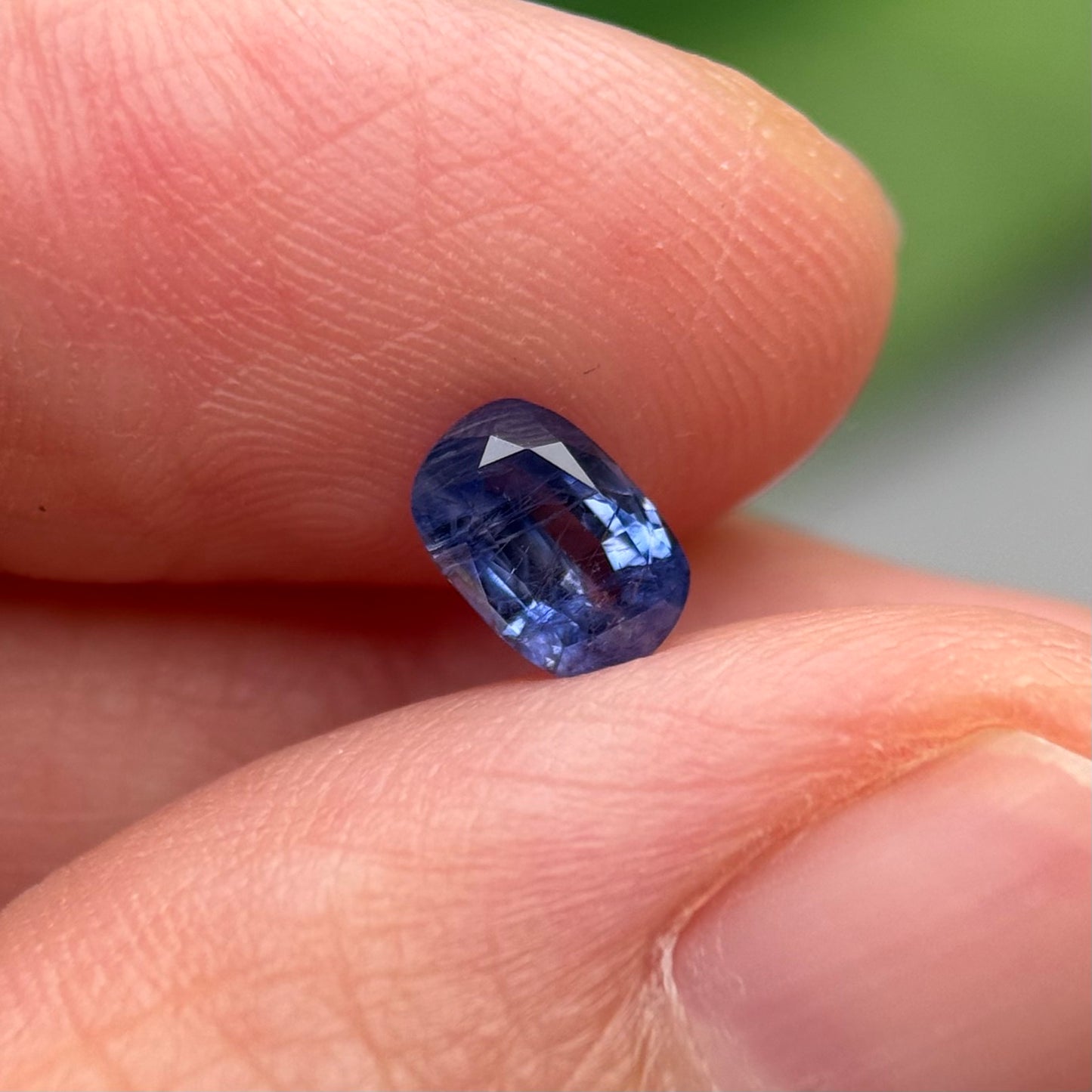 0.80 ct Natural Blue Milky Sapphire Vietnam. Cushion Shape. No Treatment.