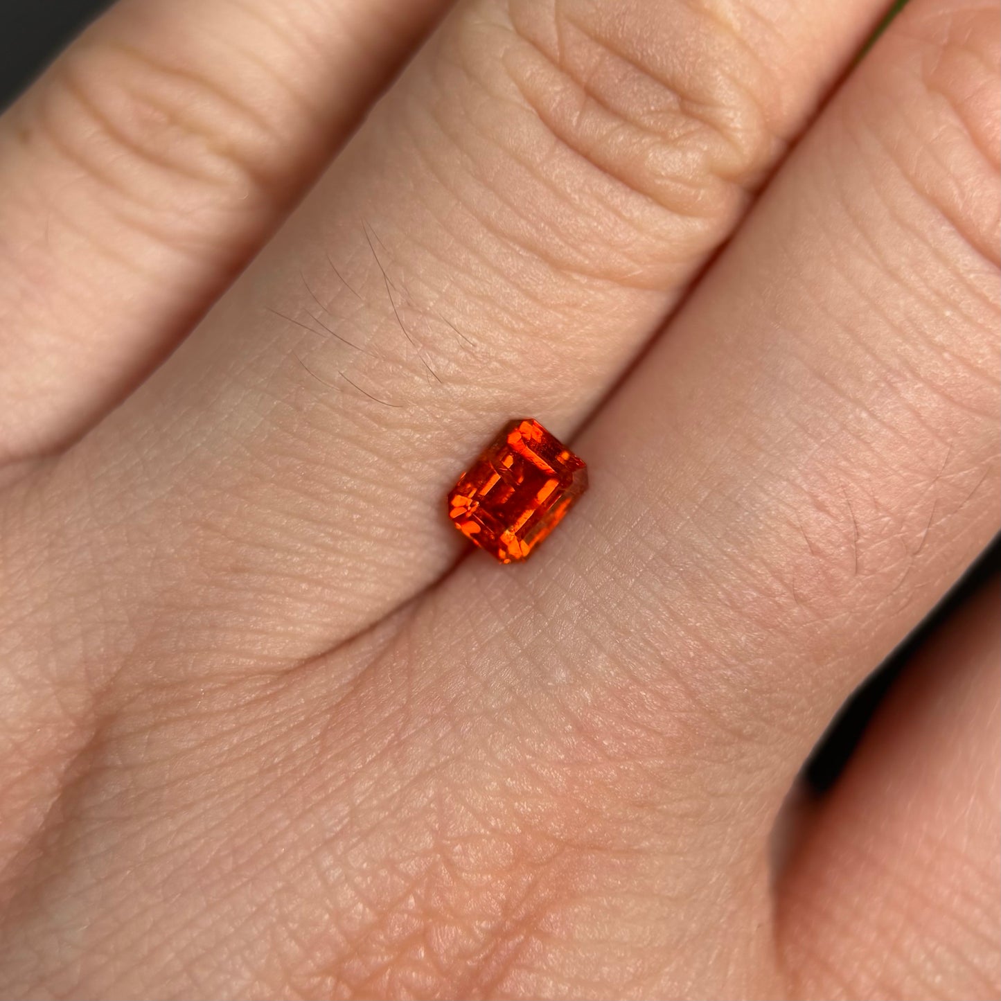 0,94ct Natural Orangish Red Tourmaline Vietnam. Emerald Shape. No Treatment, No Heat Tourmaline Luc Yen.