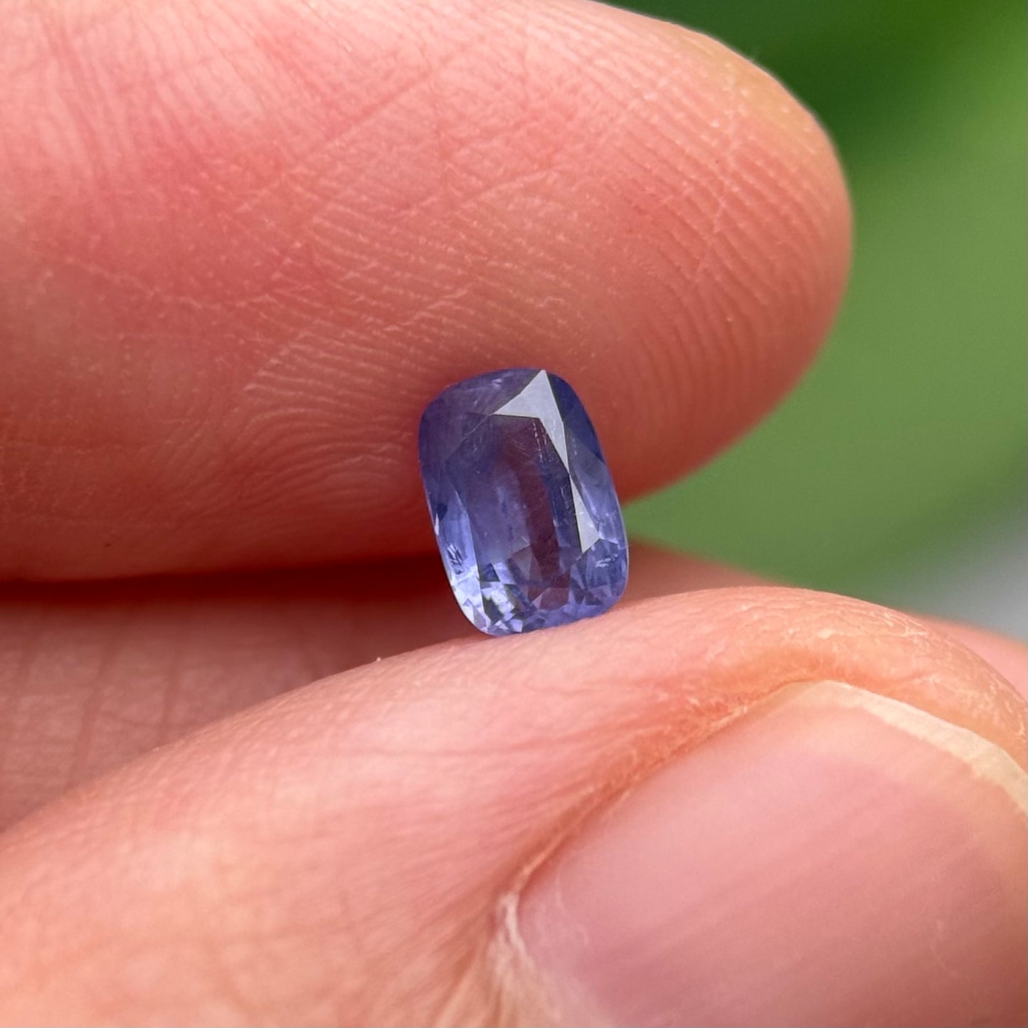 0.67 ct Natural Blue Milky Sapphire Vietnam. Cushion Shape. No Treatment.