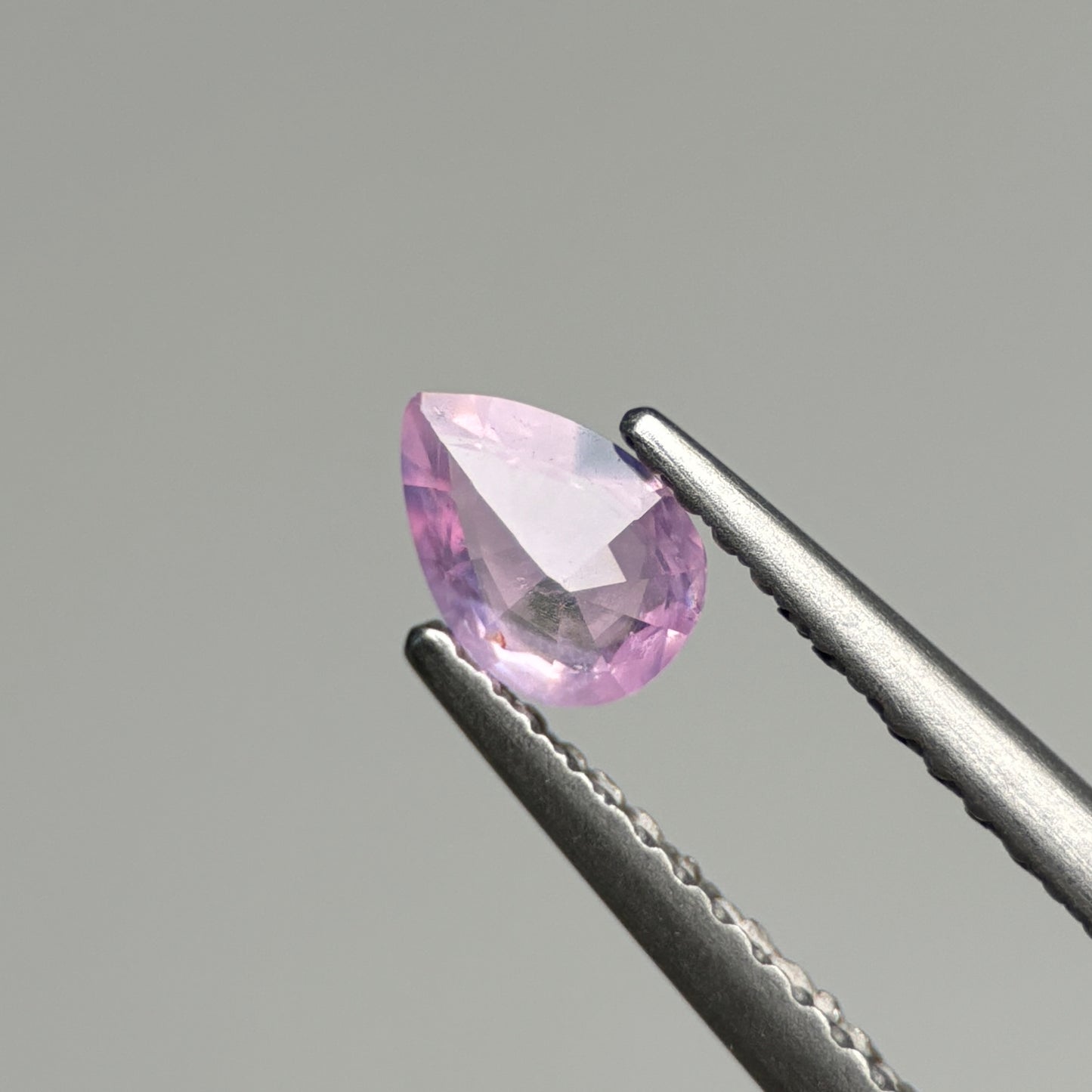 0.43 ct Natural Lite Pink Milky Sapphire Vietnam. Pear Shape.