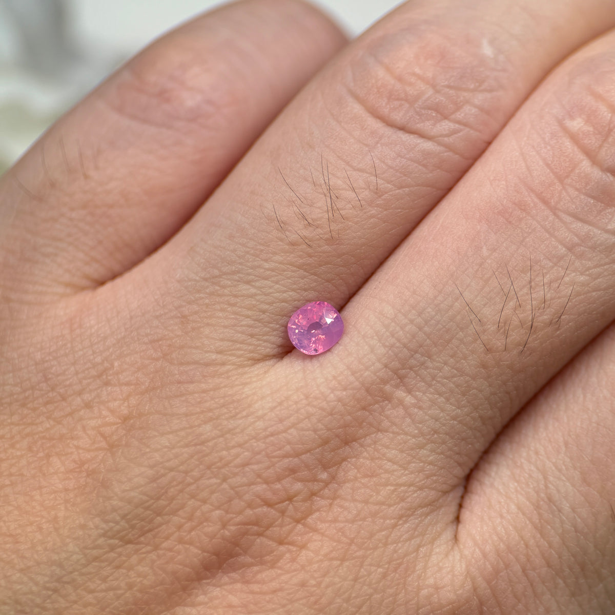 0,61ct Natural Pink Milky Sapphire Vietnam. Cushion Shape. No Treatment Milky Sapphire Luc Yen.