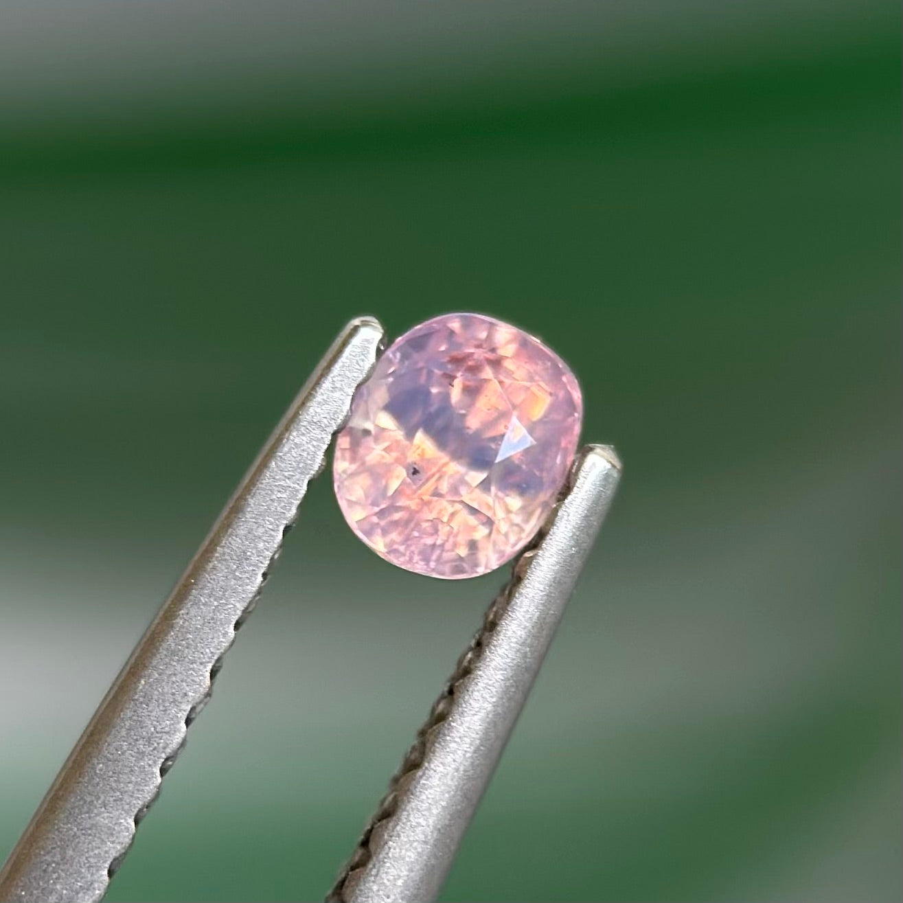 0.41 ct Natural Pinkish White Sapphire Vietnam. Cushion Shape. No Treatment.