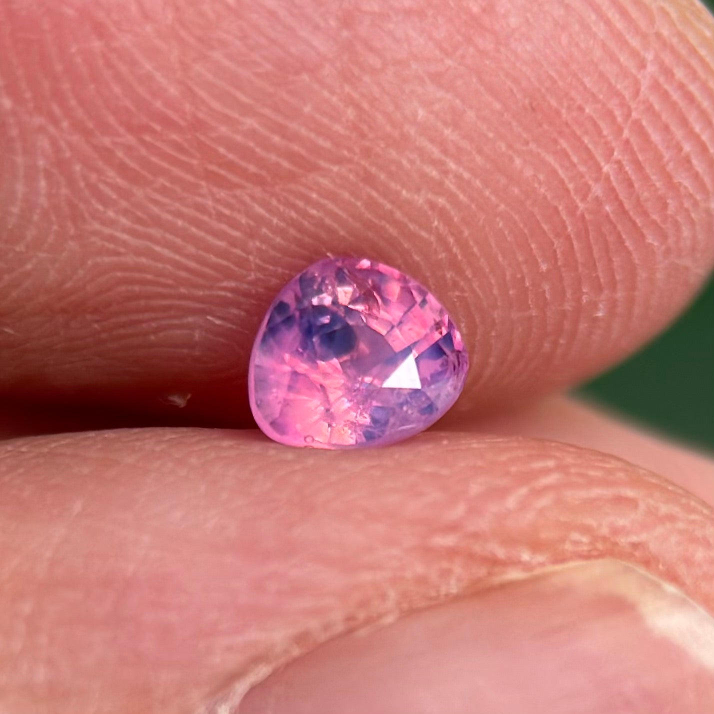 0.54 ct Natural Purplish Pink Milky Sapphire Vietnam. Cushion Shape. Unheat.