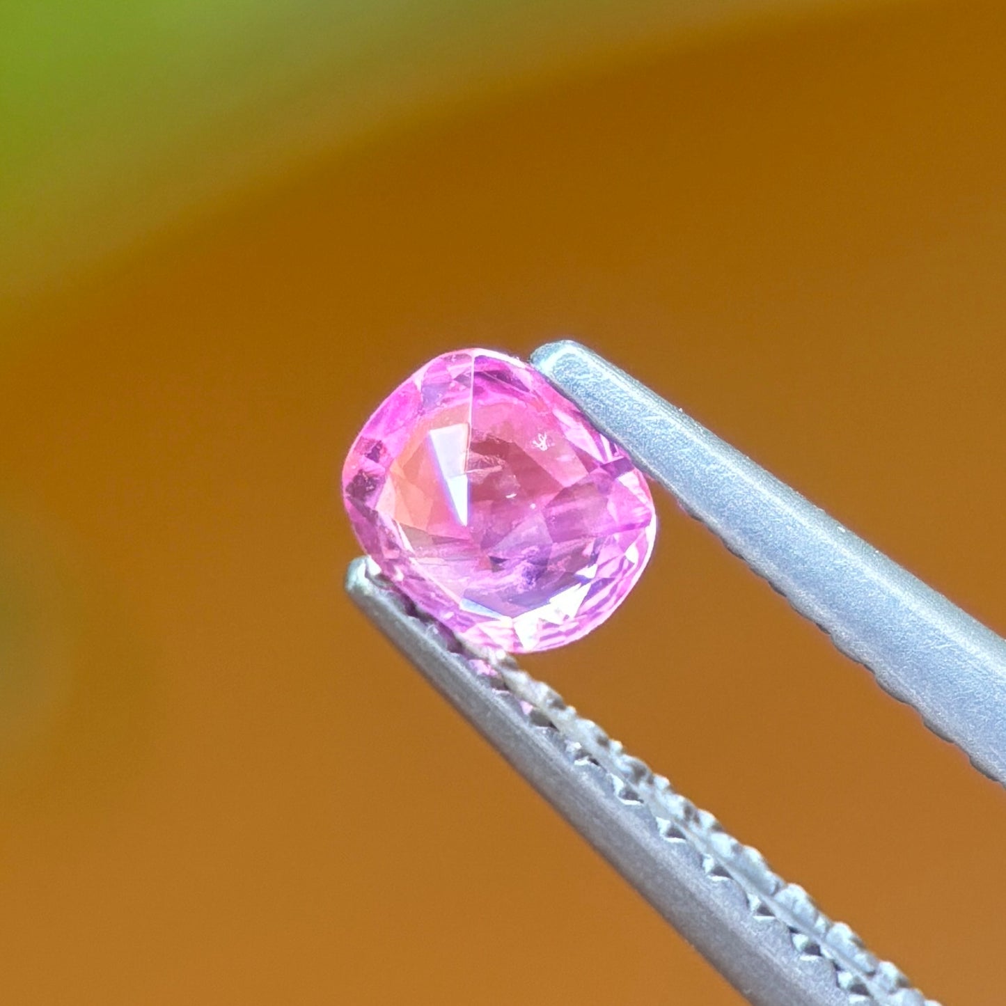 0.42 ct Natural Pink Silky Sapphire Vietnam. Cushion Shape. Unheat.