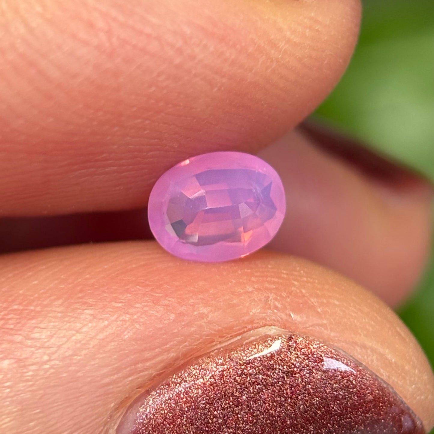 0.49 ct Natural Pink Milky Sapphire Vietnam. Oval Shape. No Treatment.