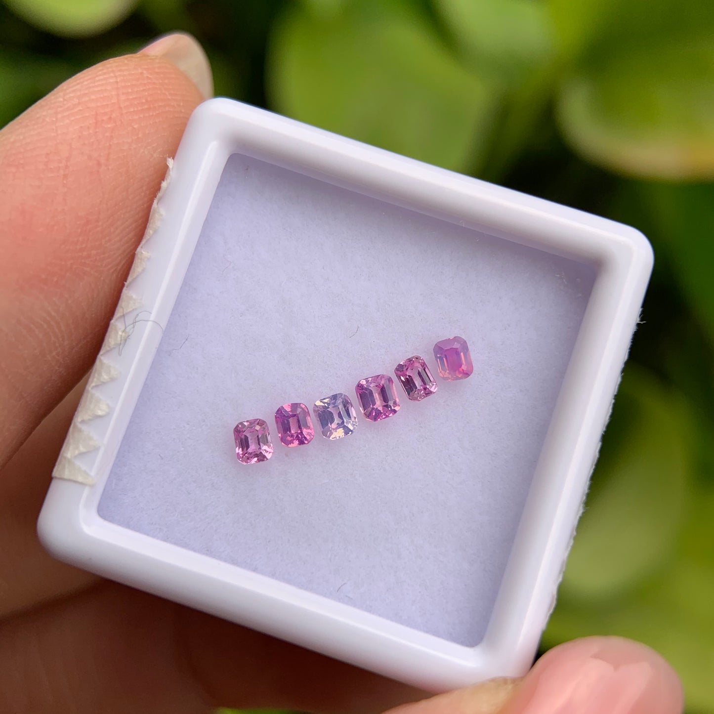0.53ct/6Pcs Natural Milky Sapphire Vietnam, Size 2.6mm, Emerald Cut, No Treatment