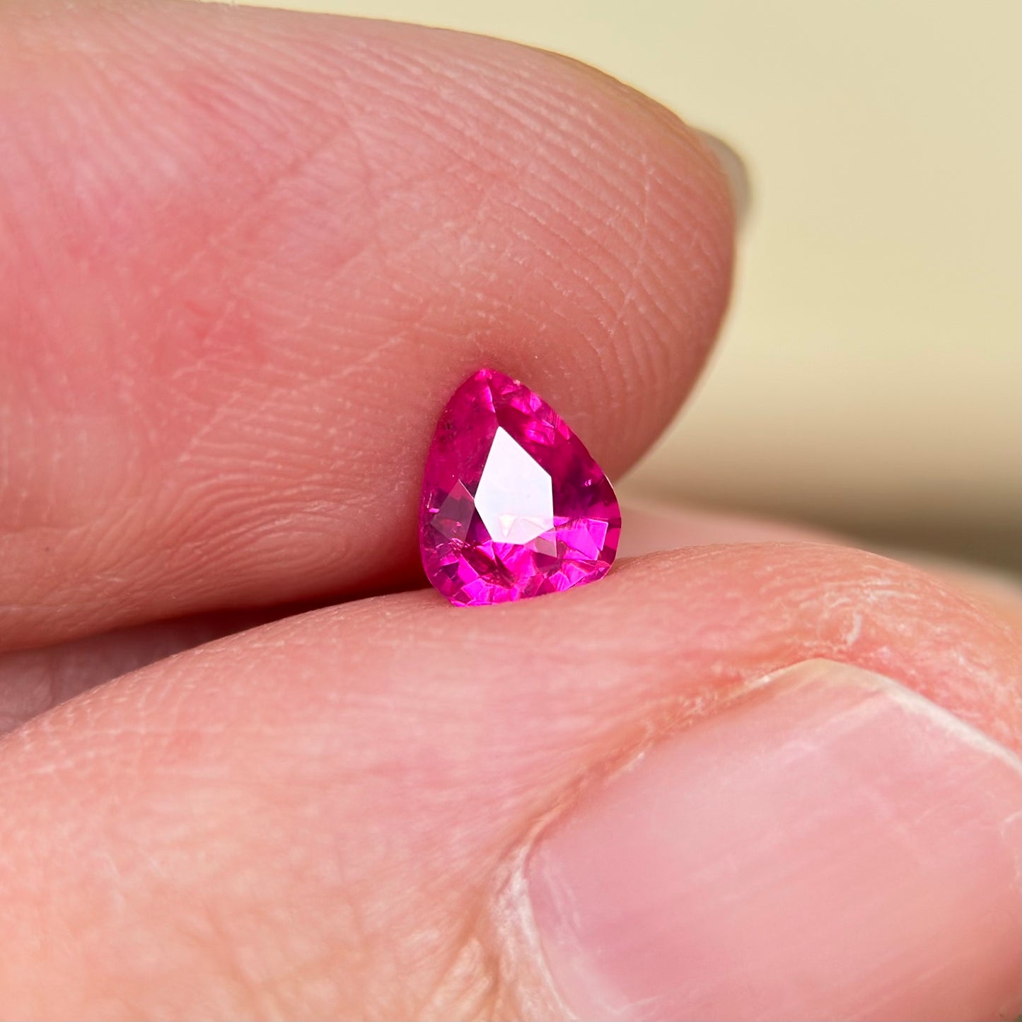 0.54 ct Natural Ruby Viet Nam. Pear Shape. No treatment.