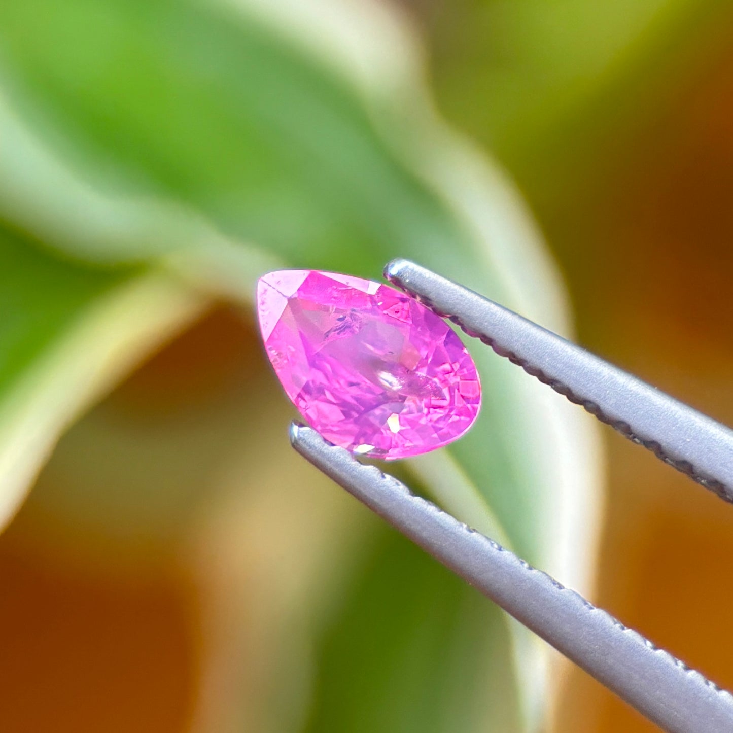 0.43 ct Natural Pink Milky Sapphire Vietnam. Pear Shape. No Treatment.