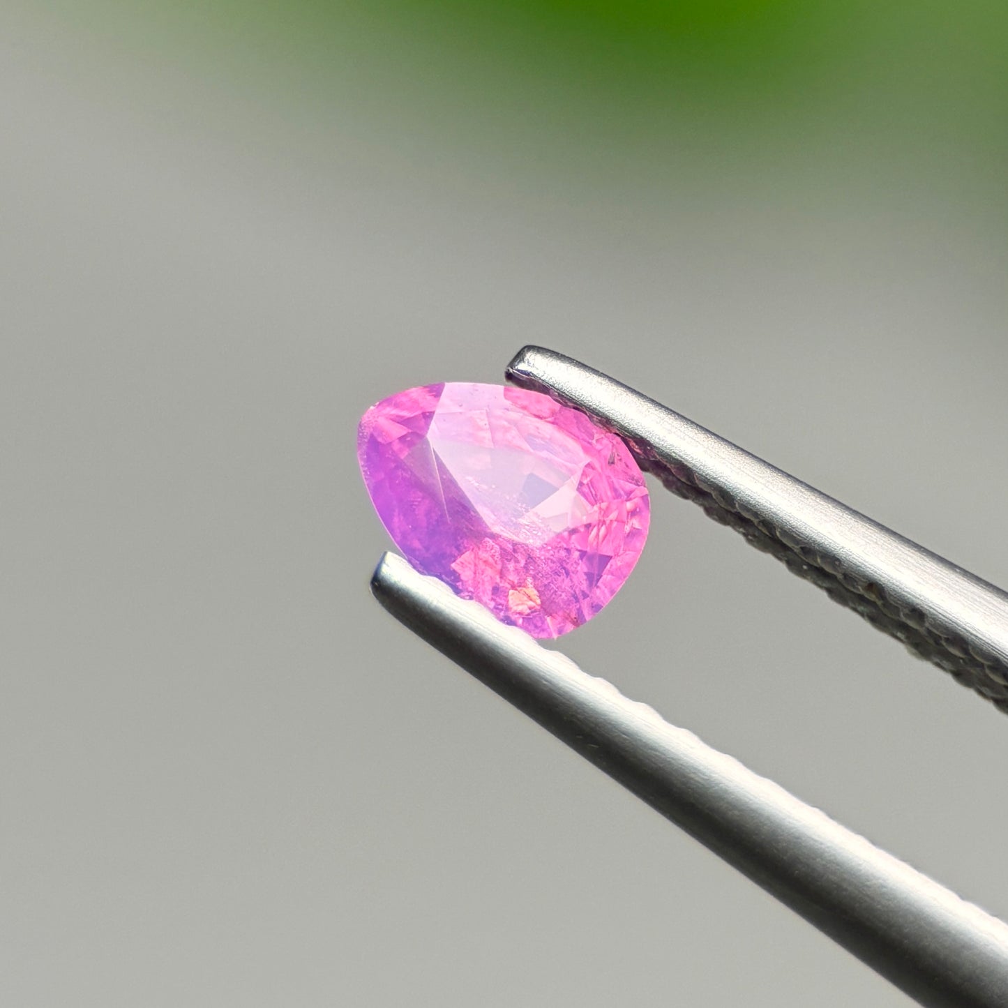 0.48 ct Natural Pink Milky Sapphire Vietnam. Pear Shape. No Treatment.