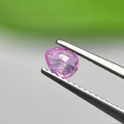 0.48 ct Natural Purplish Pink Milky Sapphire Vietnam. Pear Shape. No treatment.