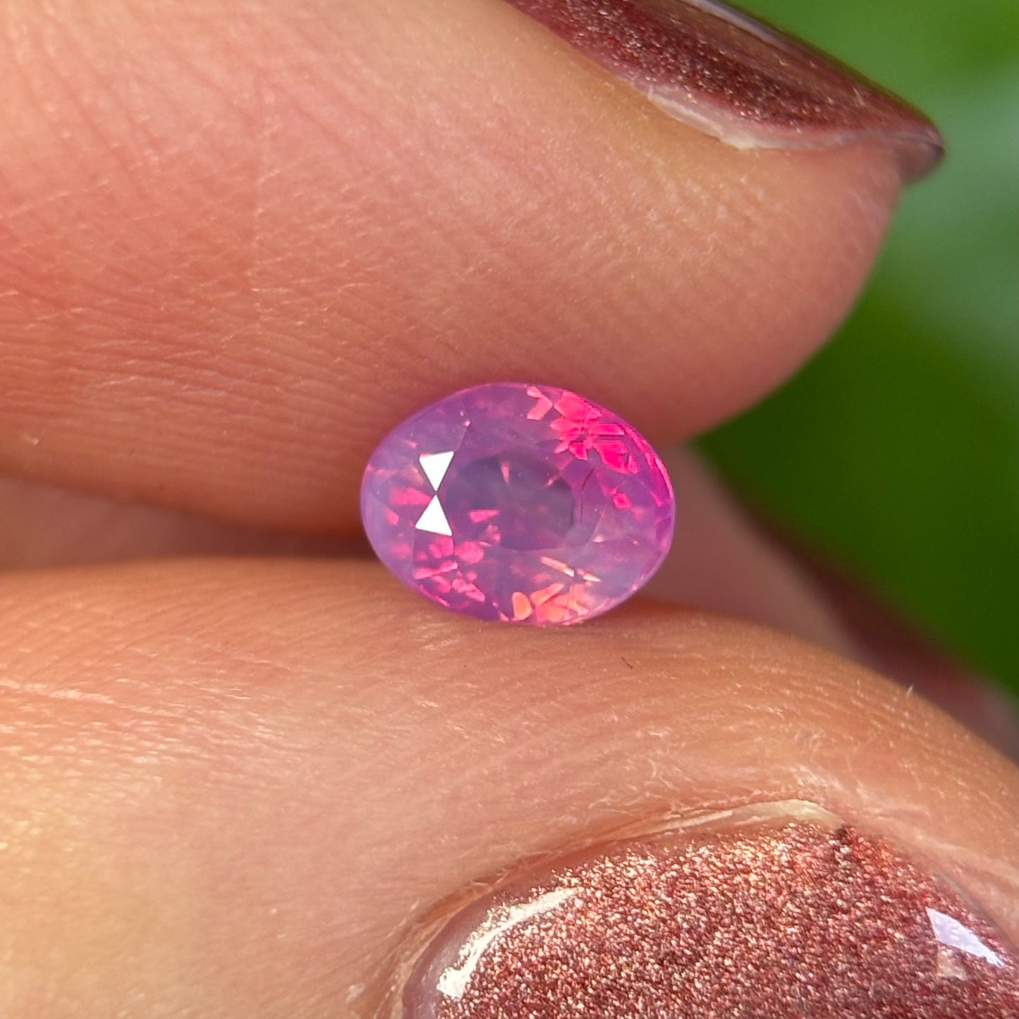 0.70 ct Natural Pink Milky Sapphire Vietnam. Cushion Shape. No Treatment.