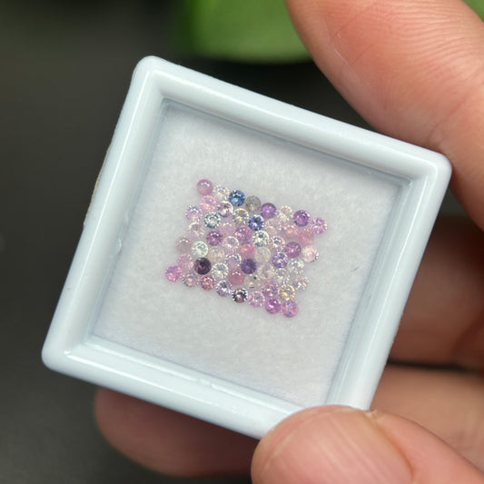 1,0ct/ 53Pcs Natural Sapphire Vietnam, Round Shape, C2 Quality, No Treatment Sapphire Luc Yen.