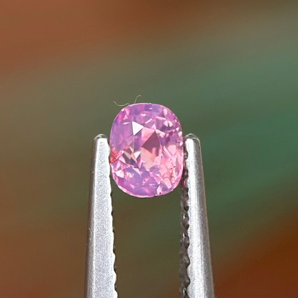 0.39 ct Natural Pink Sapphire Vietnam. Cushion Shape. No Treatment.