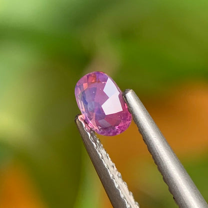 0.38 ct Natural Purplish Pink Milky Sapphire Vietnam. Cushion Shape. Unheat.