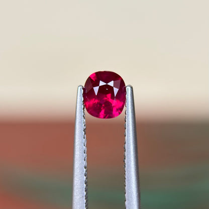 0.65 ct Natural Ruby Pigeon Blood Viet Nam. Cushion Shape. No treatment.