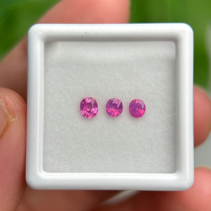 0,55ct/3Pcs Natural Pink Milky Sapphire Vietnam. Cushion Shape. No Treatment Milky Sapphire Luc Yen.
