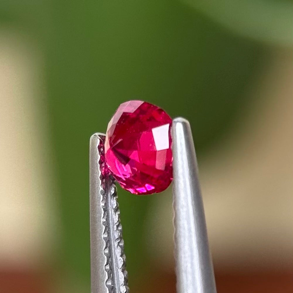 0.66 ct Natural Ruby Viet Nam. Cushion Shape. No treatment.