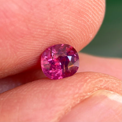 0.59 ct Natural Prurplish Pink Sapphire Vietnam. Cushion Shape. No Treatment.