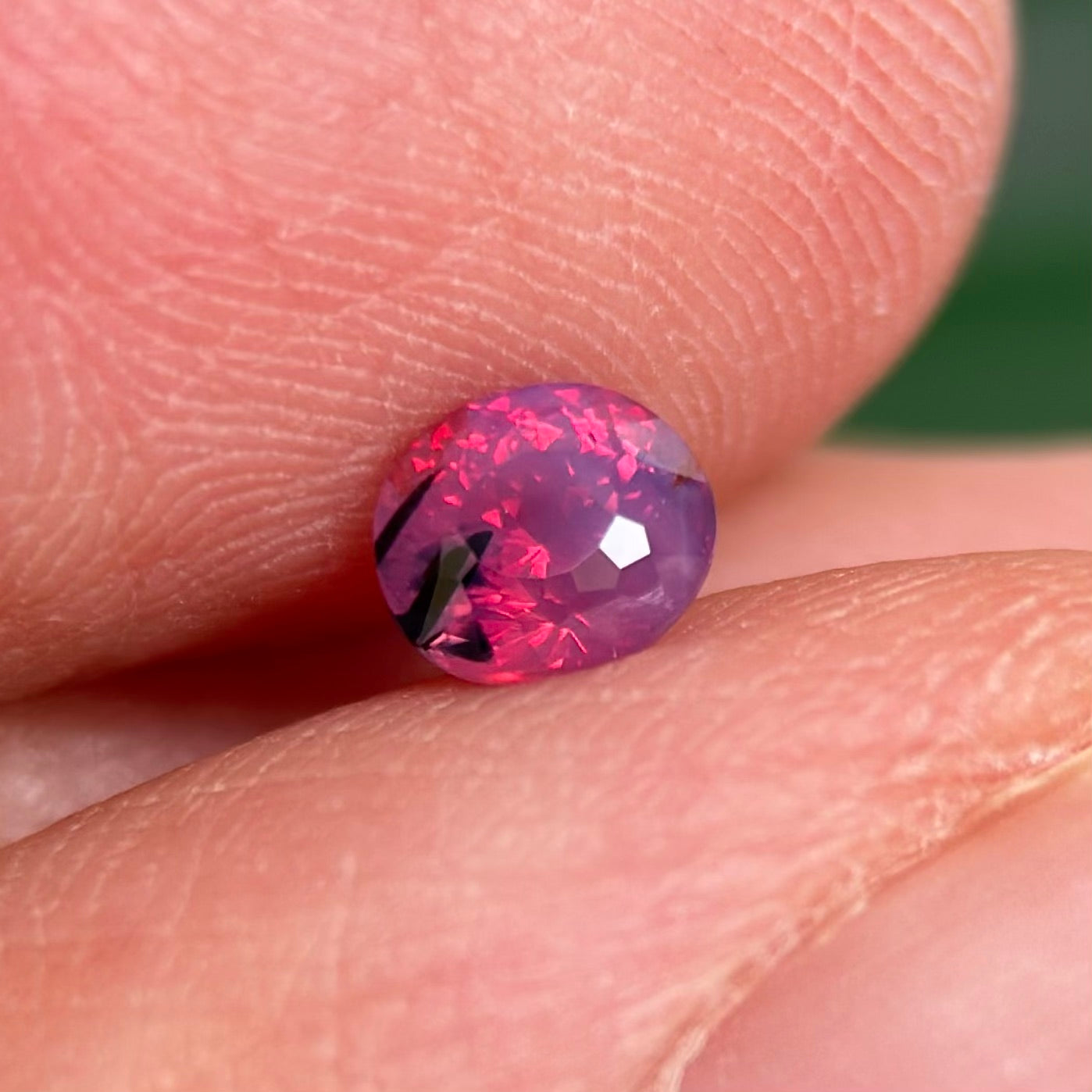 0.52 ct Natural Purplish Pink Milky Sapphire Vietnam. Cushion Shape. Unheat.