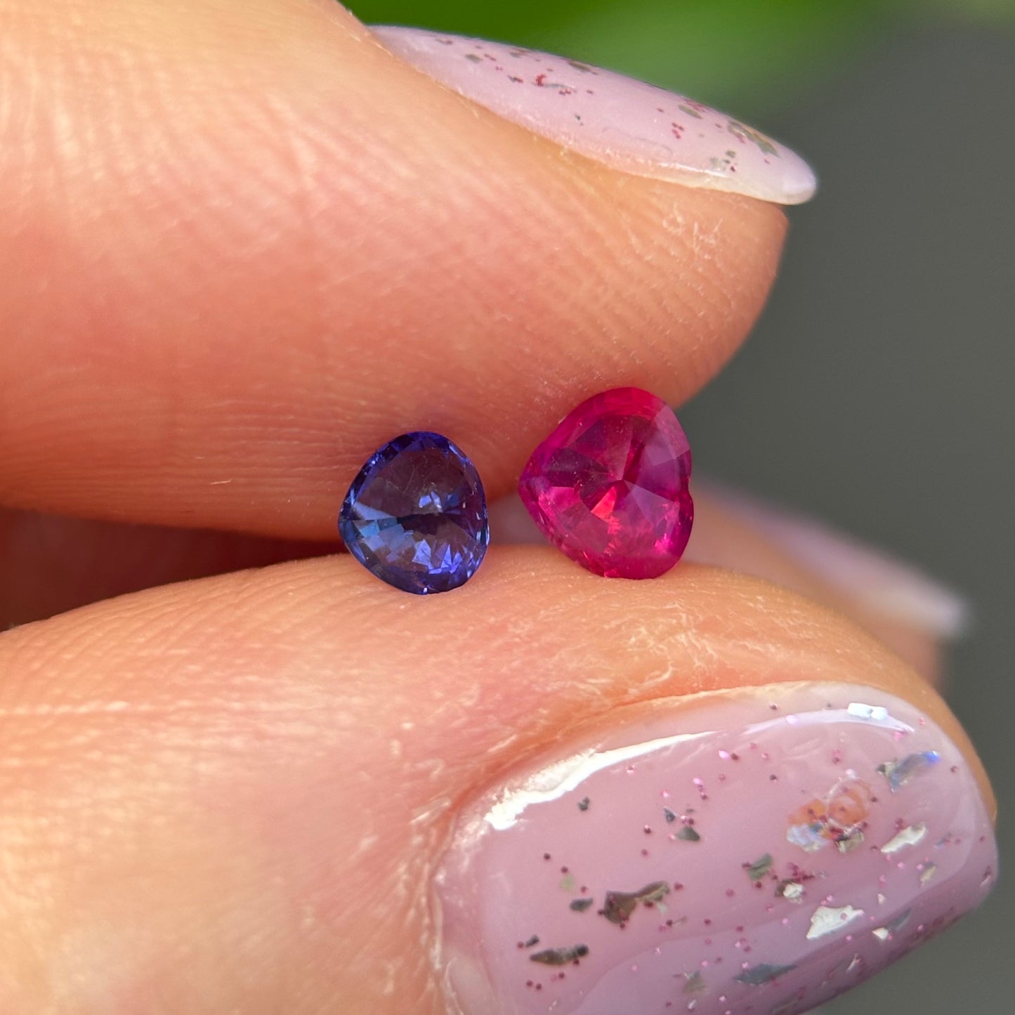0.22 & 0.34 ct Natural Blue and Pink Milky Sapphire Vietnam.