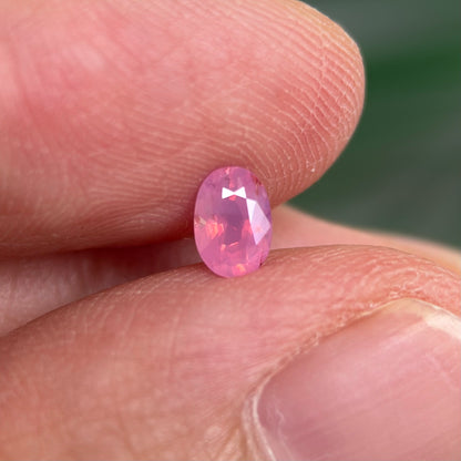 0.45 ct Natural Pink Milky Sapphire Vietnam. Oval Shape. No Treatment.