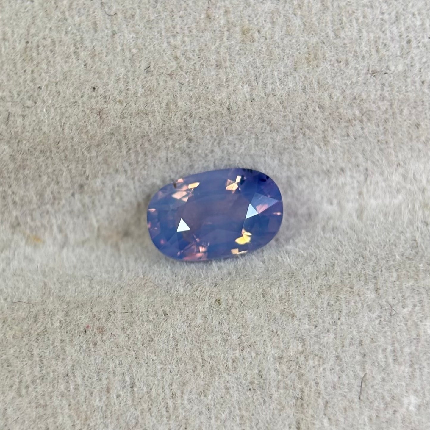 0.72ct Natural Purple - Blue Milky Sapphire Vietnam. Cushion Shape. No Treatment.