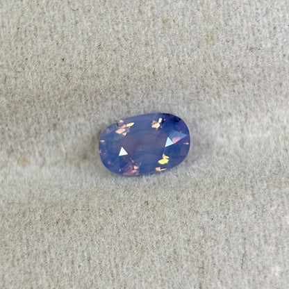 0.72ct Natural Purple - Blue Milky Sapphire Vietnam. Cushion Shape. No Treatment.