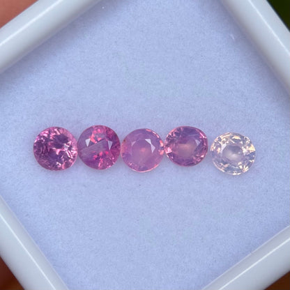 1.15ct/5Pcs Natural Mix  Milky Sapphire Viet Nam. No treatment.