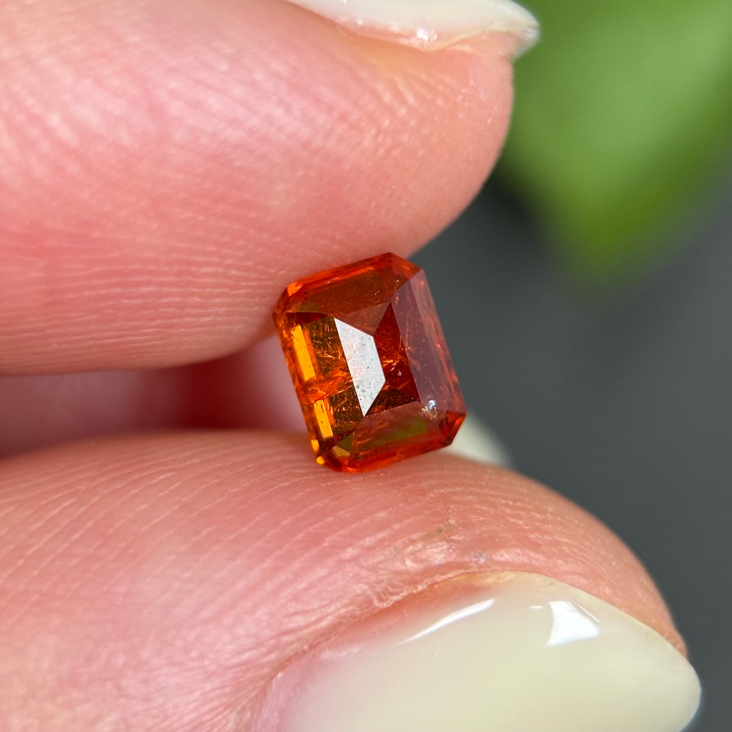 0,94ct Natural Orangish Red Tourmaline Vietnam. Emerald Shape. No Treatment, No Heat Tourmaline Luc Yen.