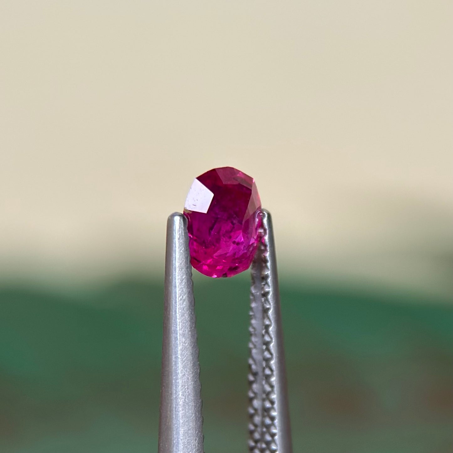 0.64 ct Natural Ruby Viet Nam. Cushion Shape. No treatment.