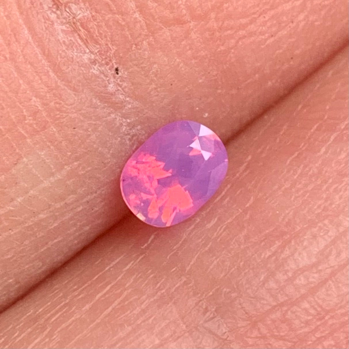 0.22 ct Natural Pink Milky Sapphire Vietnam. Cushion Shape. Unheat.