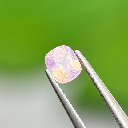 0.66 ct Natural Pinkish White Milky Sapphire Vietnam. Cushion Shape. No Treatment.