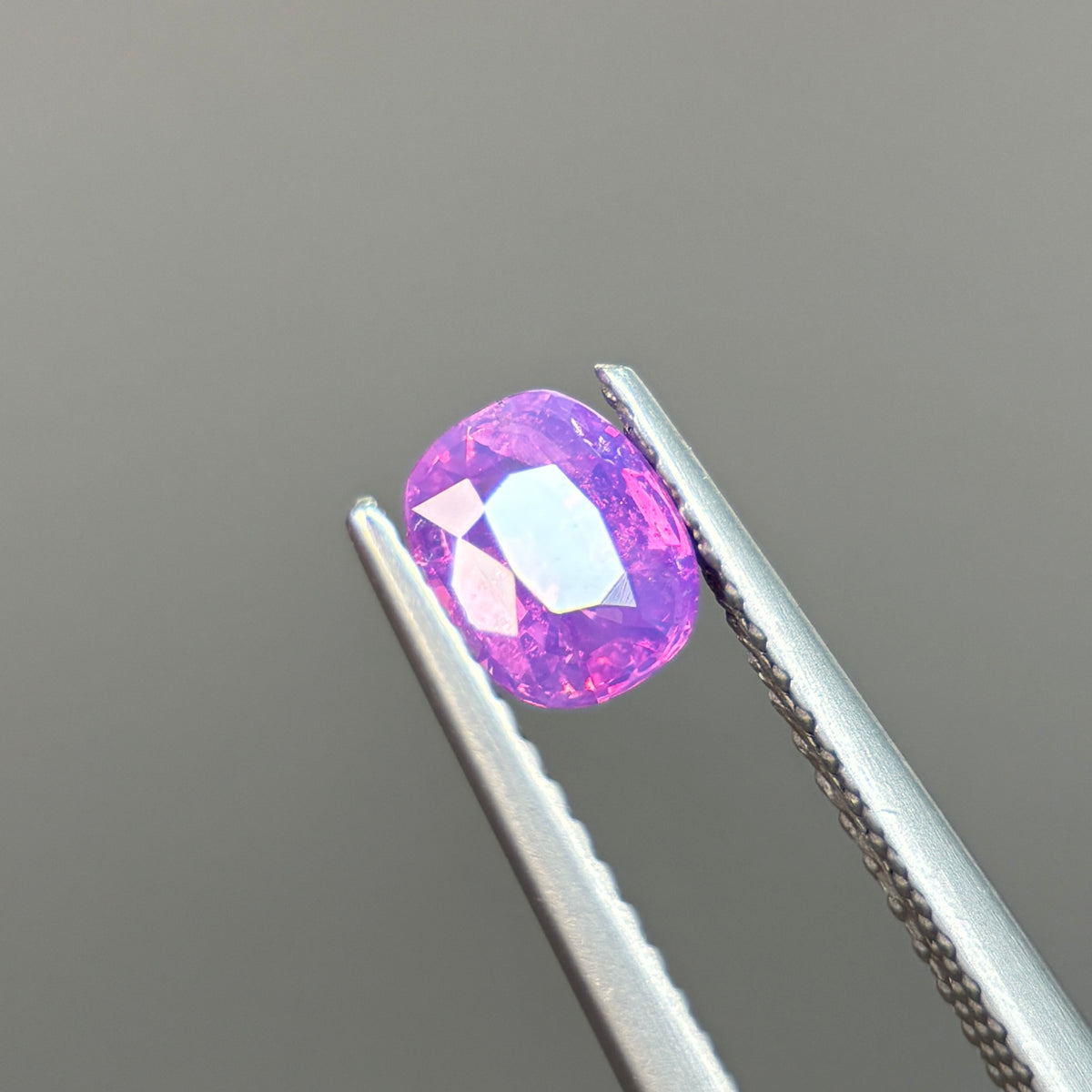 0.77ct Natural Pinkish Purple Milky Sapphire Vietnam. Cushion Shape. No Treatment Milky Sapphire Luc Yen.