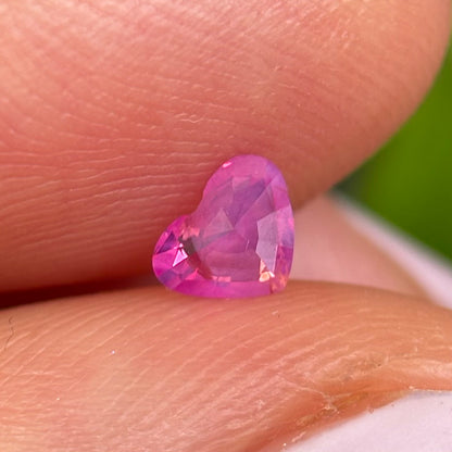0.36ct Natural Pink Milky Sapphire Vietnam. Heart Shape. No Treatment.