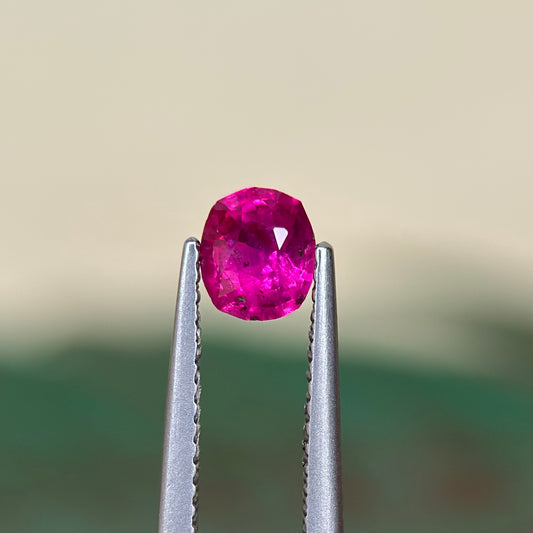 0.64 ct Natural Ruby Viet Nam. Cushion Shape. No treatment.