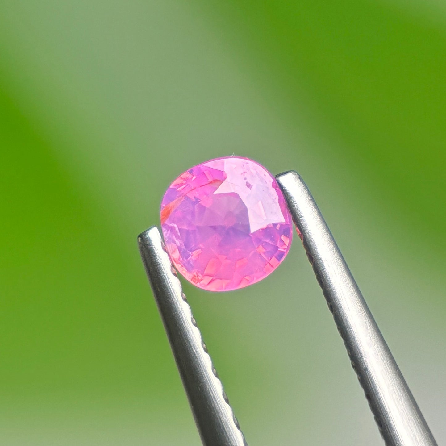 0.39 ct Natural Pink Milky Sapphire Vietnam. Cushion Shape. Unheat.
